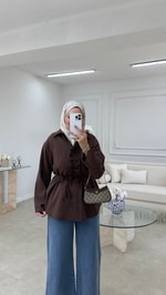 Fırfırlı Gömlek Acı Kahve 