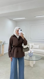 Fırfırlı Gömlek Acı Kahve 