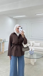 Fırfırlı Gömlek Acı Kahve 