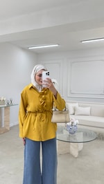 Fırfırlı Gömlek Hardal