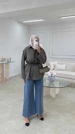 Fırfırlı Gömlek Vizon