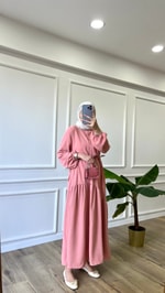 Flora Elbise - Pembe