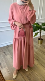 Flora Elbise - Pembe