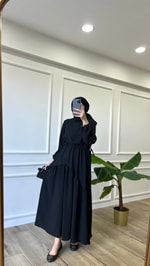 Flora Elbise - Siyah