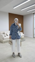 Flowers Denim Ceket 