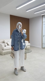 Flowers Denim Ceket 