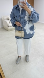 Flowers Denim Ceket 