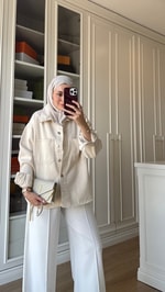 Gabardin Ceket Bej