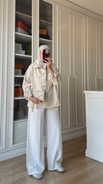 Gabardin Ceket Bej