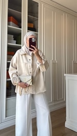Gabardin Ceket Bej