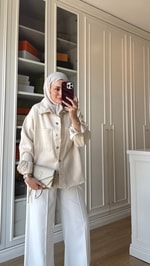 Gabardin Ceket Bej