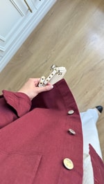 Gabardin Ceket Bordo