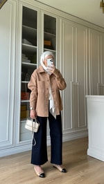 Gabardin Ceket Camel