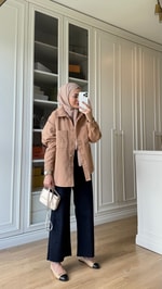 Gabardin Ceket Camel