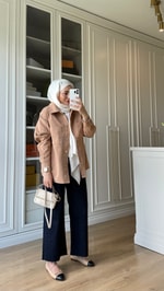 Gabardin Ceket Camel