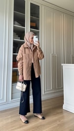Gabardin Ceket Camel