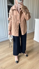 Gabardin Ceket Camel