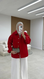 Gabardin Ceket Kırmızı