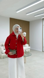 Gabardin Ceket Kırmızı