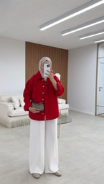 Gabardin Ceket Kırmızı
