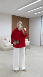Gabardin Ceket Kırmızı