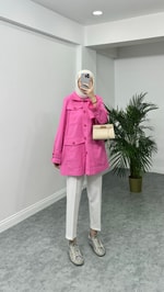 Gabardin Ceket Pembe 