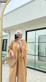 Gofre Kimono Takım Camel