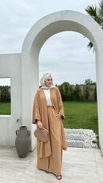 Gofre Kimono Takım Camel