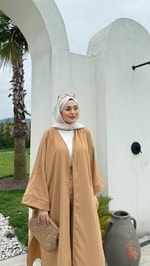 Gofre Kimono Takım Camel
