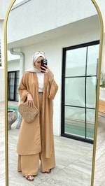 Gofre Kimono Takım Camel