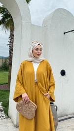Gofre Kimono Takım Hardal