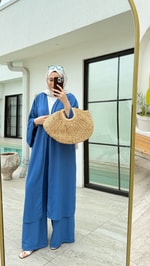 Gofre Kimono Takım Saks