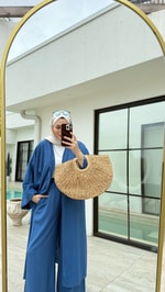 Gofre Kimono Takım Saks