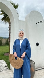 Gofre Kimono Takım Saks