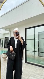 Gofre Kimono Takım Siyah