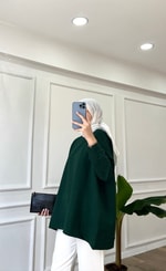 Haki İki İplik Emojili Sweatshirt 