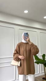 Kahve - Merserize Tunik 