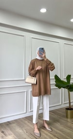 Kahve - Vera Merserize Tunik