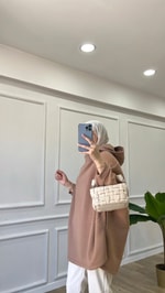 Kahve Yarasa Kollu Sweatshirt