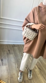 Kahve Yarasa Kollu Sweatshirt