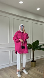 Kapitone Ceket - Pembe