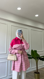 Kapitone Detaylı Tüvit Ceket - Pembe