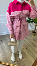 Kapitone Detaylı Tüvit Ceket - Pembe