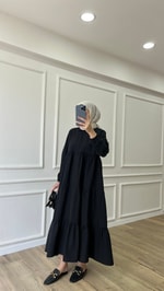 Kat Kat Elbise - Siyah