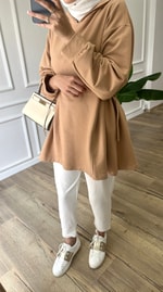 Kemerli Sweatshirt - Camel