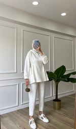 Kemerli Sweatshirt - Ekru