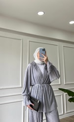 Kimonolu Piliseli Takım  - Gri