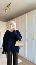 Kolu Lastikli Sweatshirt Lacivert