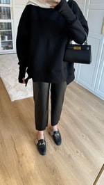 Kolu Lastikli Sweatshirt Siyah
