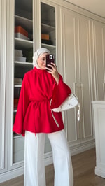 Lara Tensel Bluz Kırmızı